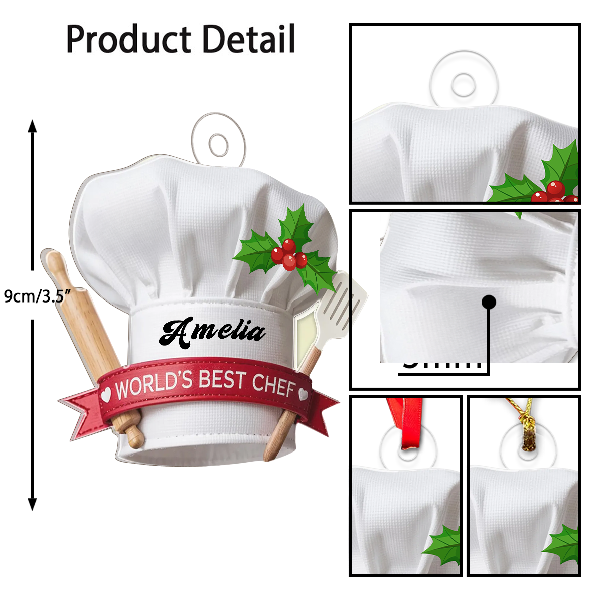Custom Name Baker Christmas Acrylic Ornament Christmas Gift