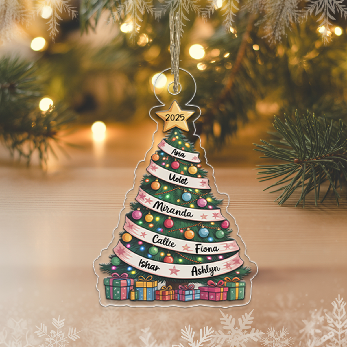 Our Family Christmas Tree, Cherished Memories - Personalized Custom Ornament - Gift for Family3