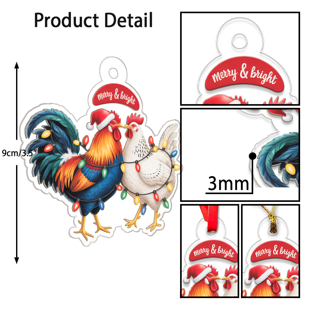 Customized Chicken Christmas Ornament for Farmer