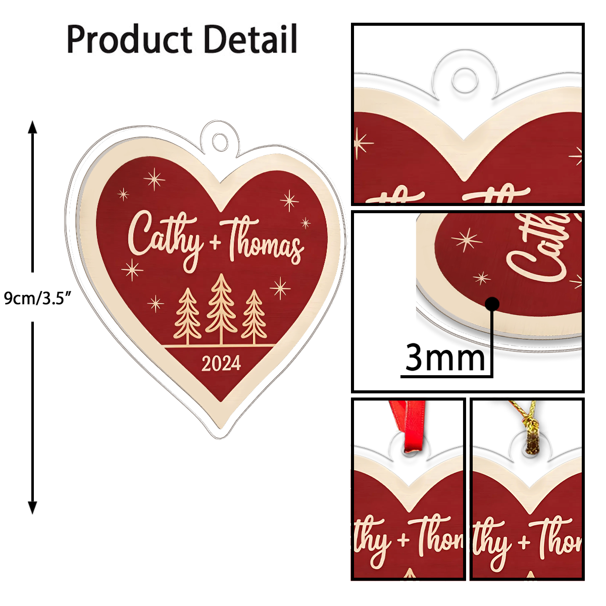 Personalized Our First Christmas Acrylic Ornament, Couple Ornament for Newlyweds, Engagement Gift, Wedding Anniversary Holiday Keepsake
