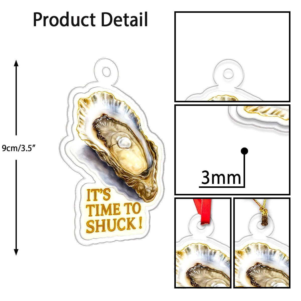 Funny Oyster Ornament, Gag Christmas Ornament, Seafood Lover Gift, Unique Holiday Decoration, Fun Keepsake for Foodies