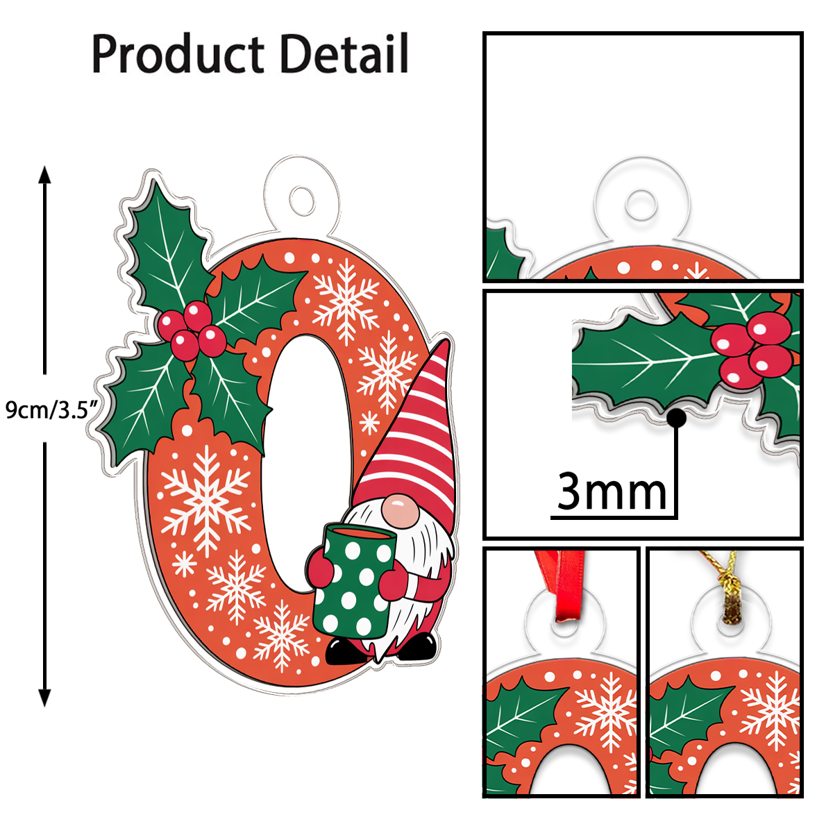 Letter O Acrylic Ornament Acrylic Ornament Christmas Gift