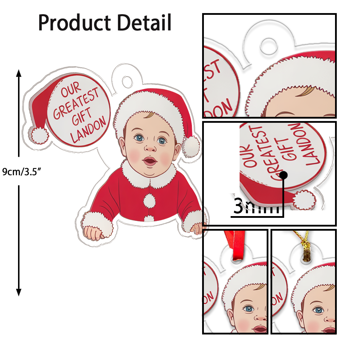 My First Christmas - Personalized Custom Upload Photo Ornament2