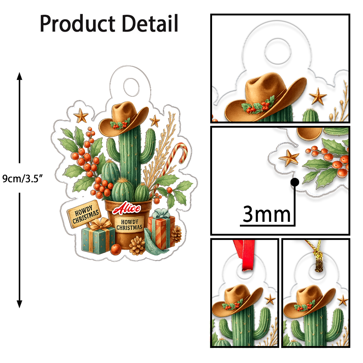 Custom Name Catus Howdy Christmas