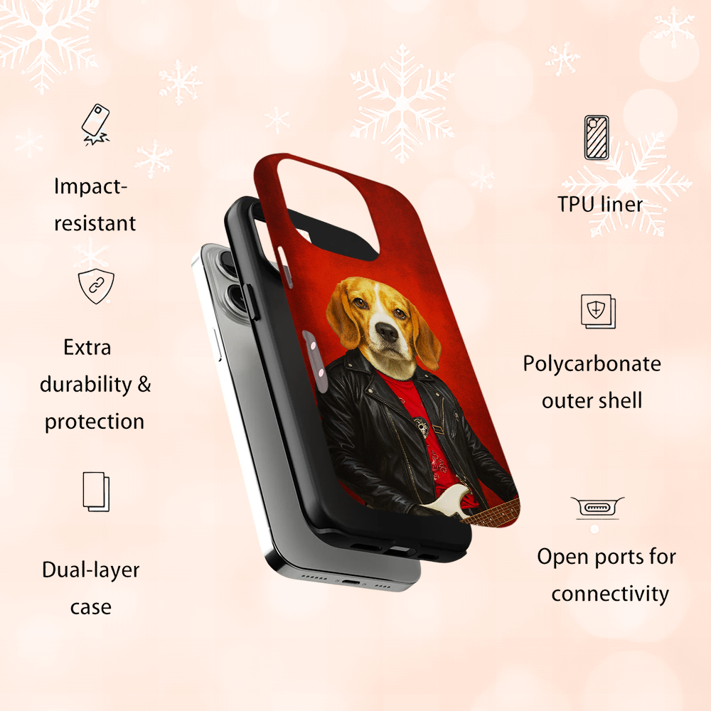 Custom Photo Guitarist Dog Phone Case Gift For Dog