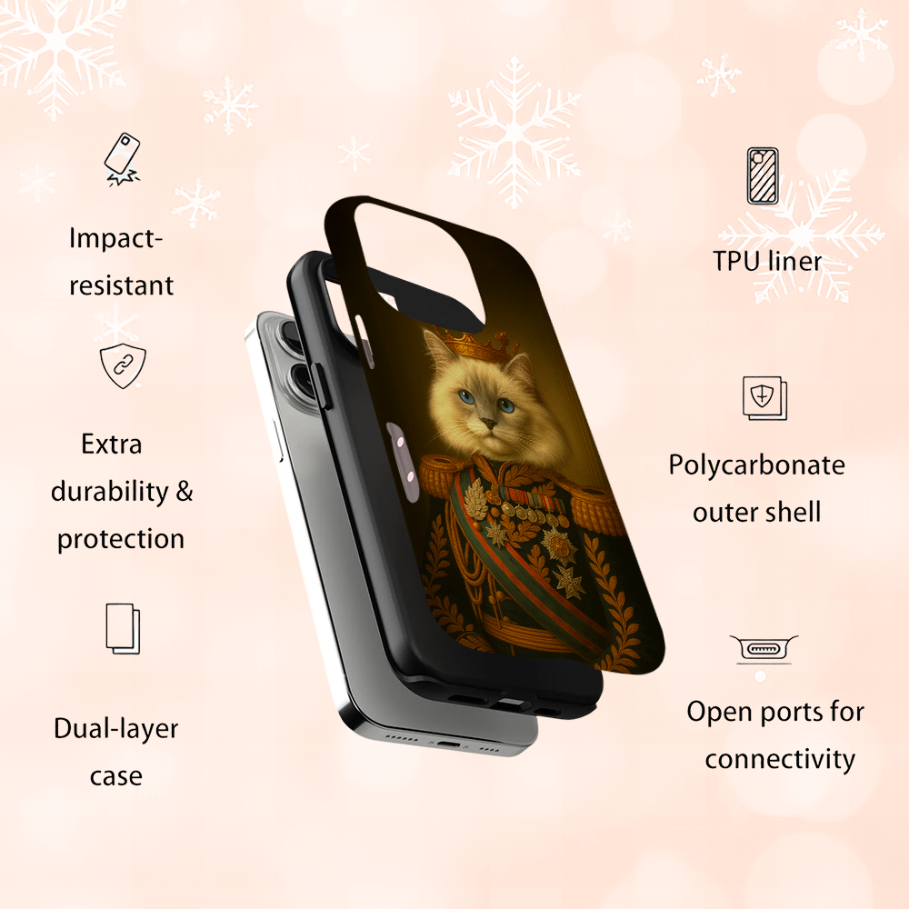 Custom Photo Cat King Crown Royal Phone Case _ Gift For Cat Lovers