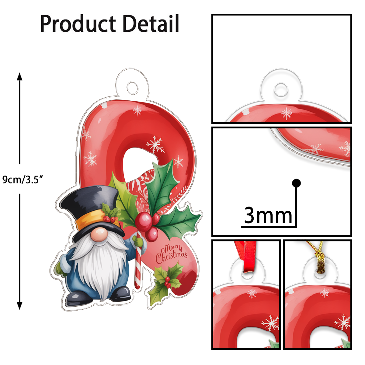 Ornament Christmas Initial Letter R Acrylic Acrylic Ornament Christmas Gift