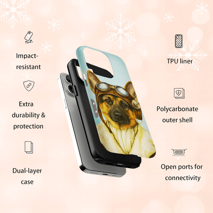 Custom Photo Portrait Pilot Phone Case Gift For Dog Lovers