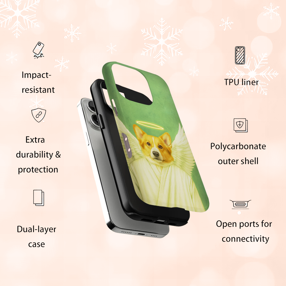 Custom Photo Angel Dog Phone Case Memorial Gift For Dog