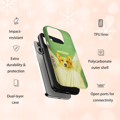 Custom Photo Angel Dog Phone Case Memorial Gift For Dog