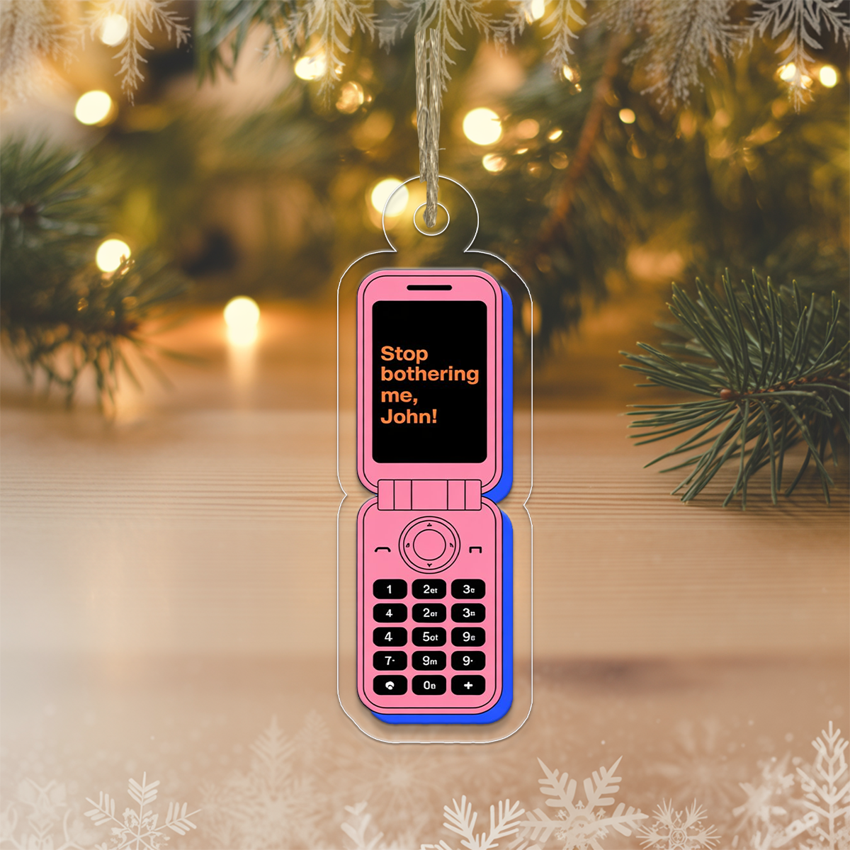 Personalized Stop Bothering Ornament, Custom Funny Tech Christmas Ornament, Gift For Friends, Holiday Decoration