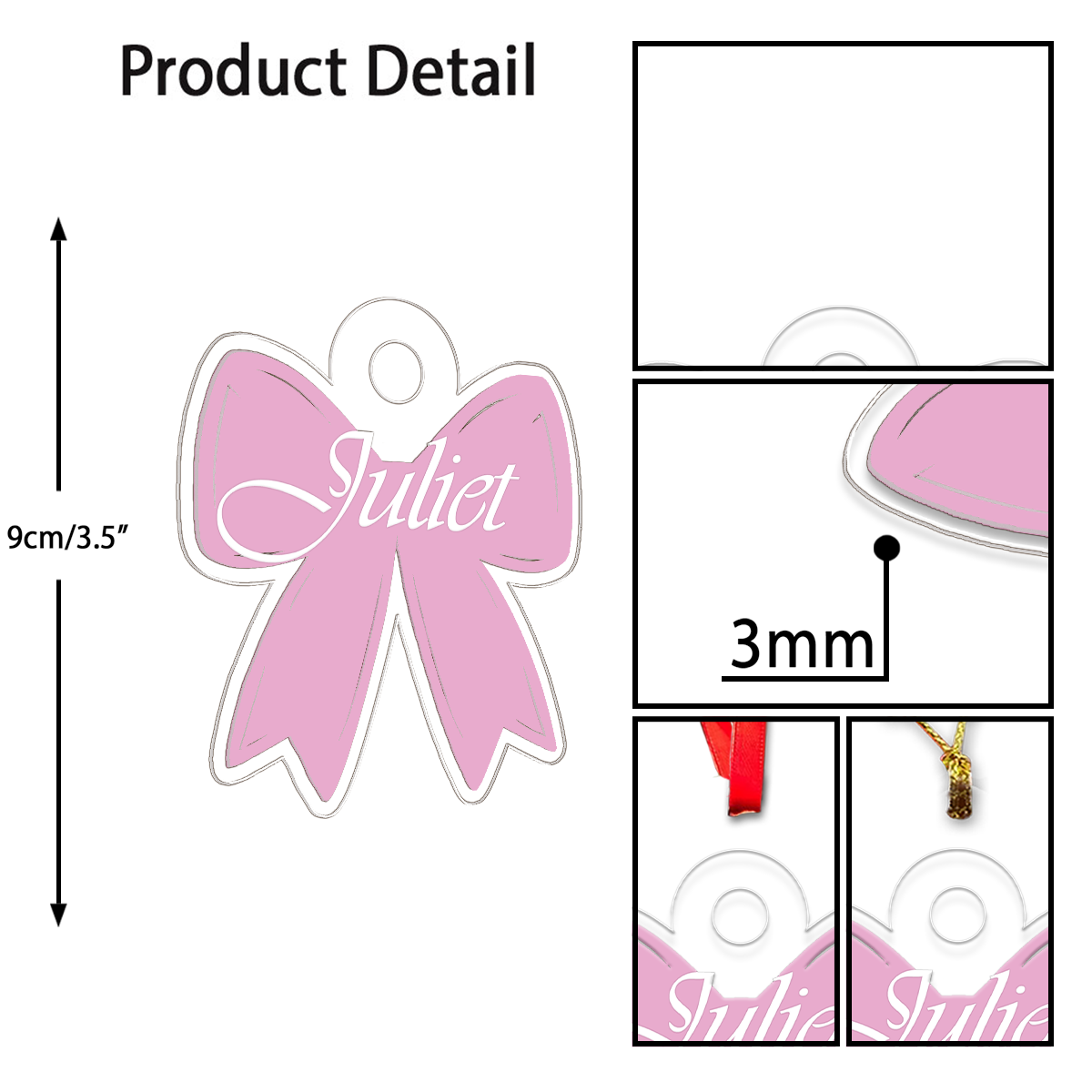 Custom Name Pink Bow