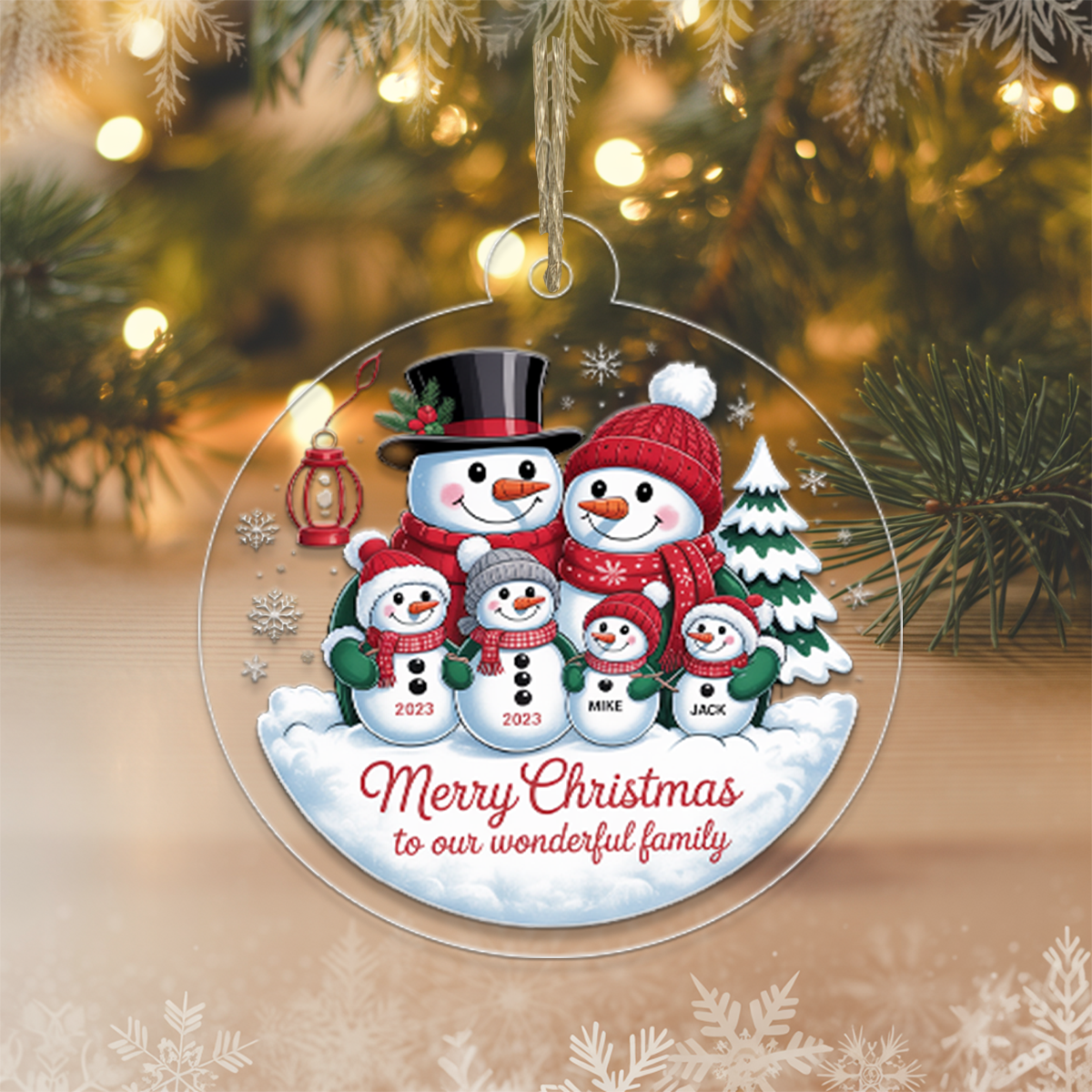 Custom Snowman Xmas Ornament2