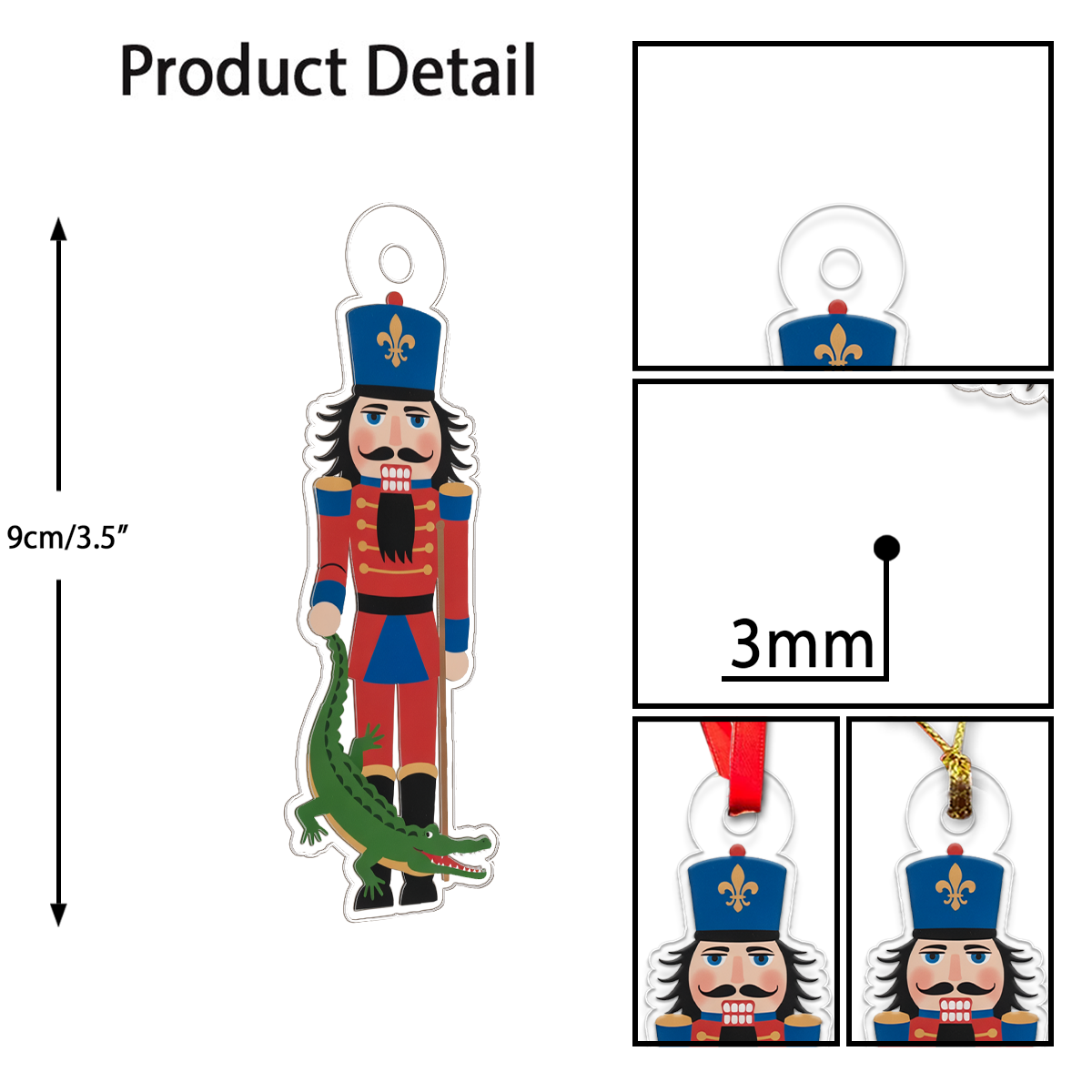 Nutcracker Alligator Acrylic Ornament Christmas Gift