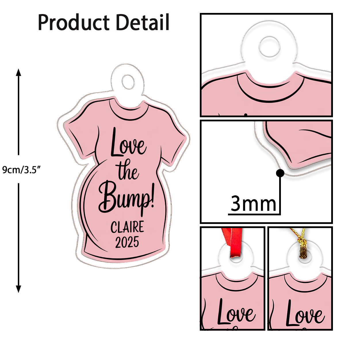 Personalized Love the Bump Ornament, Custom Pregnancy Ornament, Mom To Be Gift, Expecting Parents Ornament, Baby Announcement Keepsake
