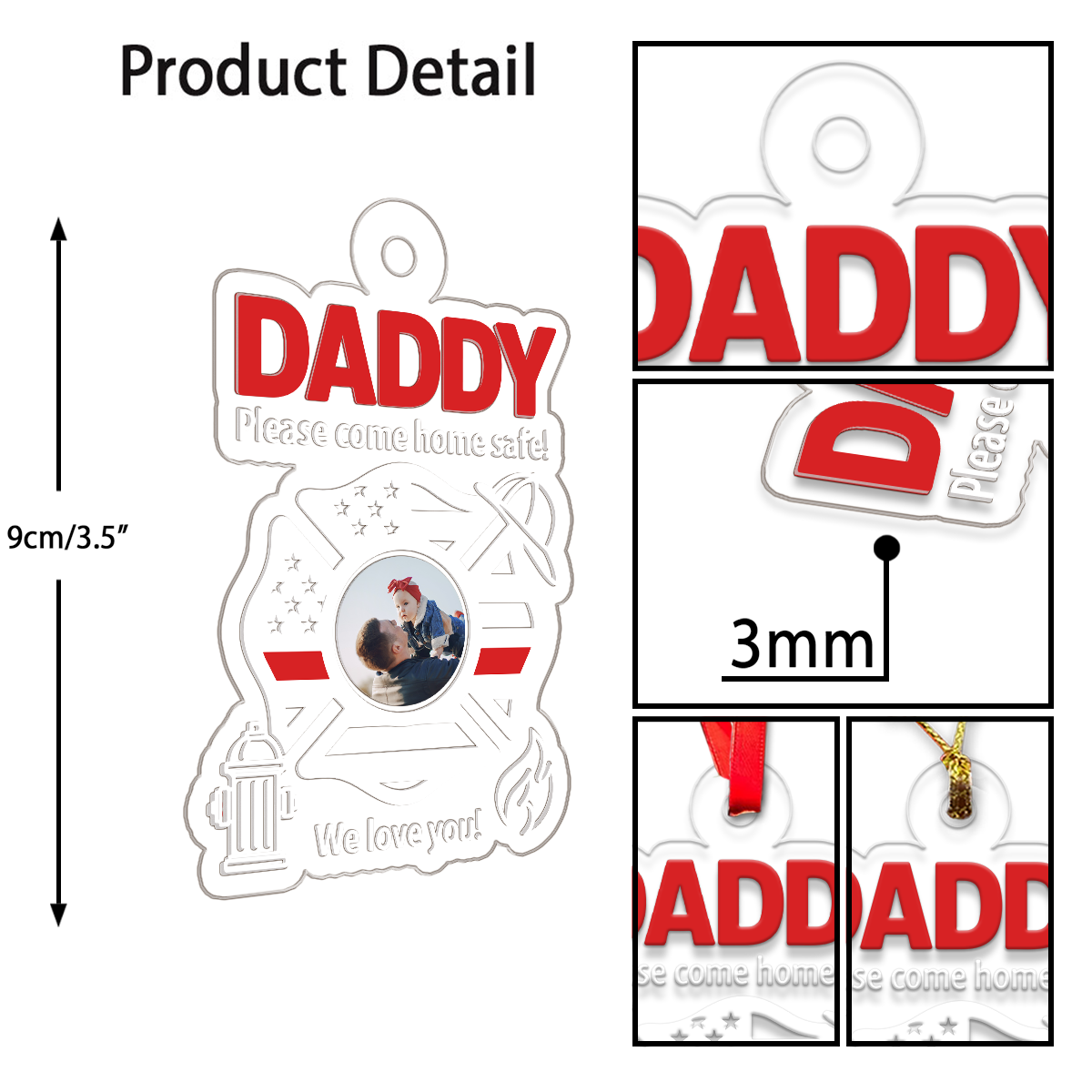 Custom Photo Daddy Fireman Drive Safe