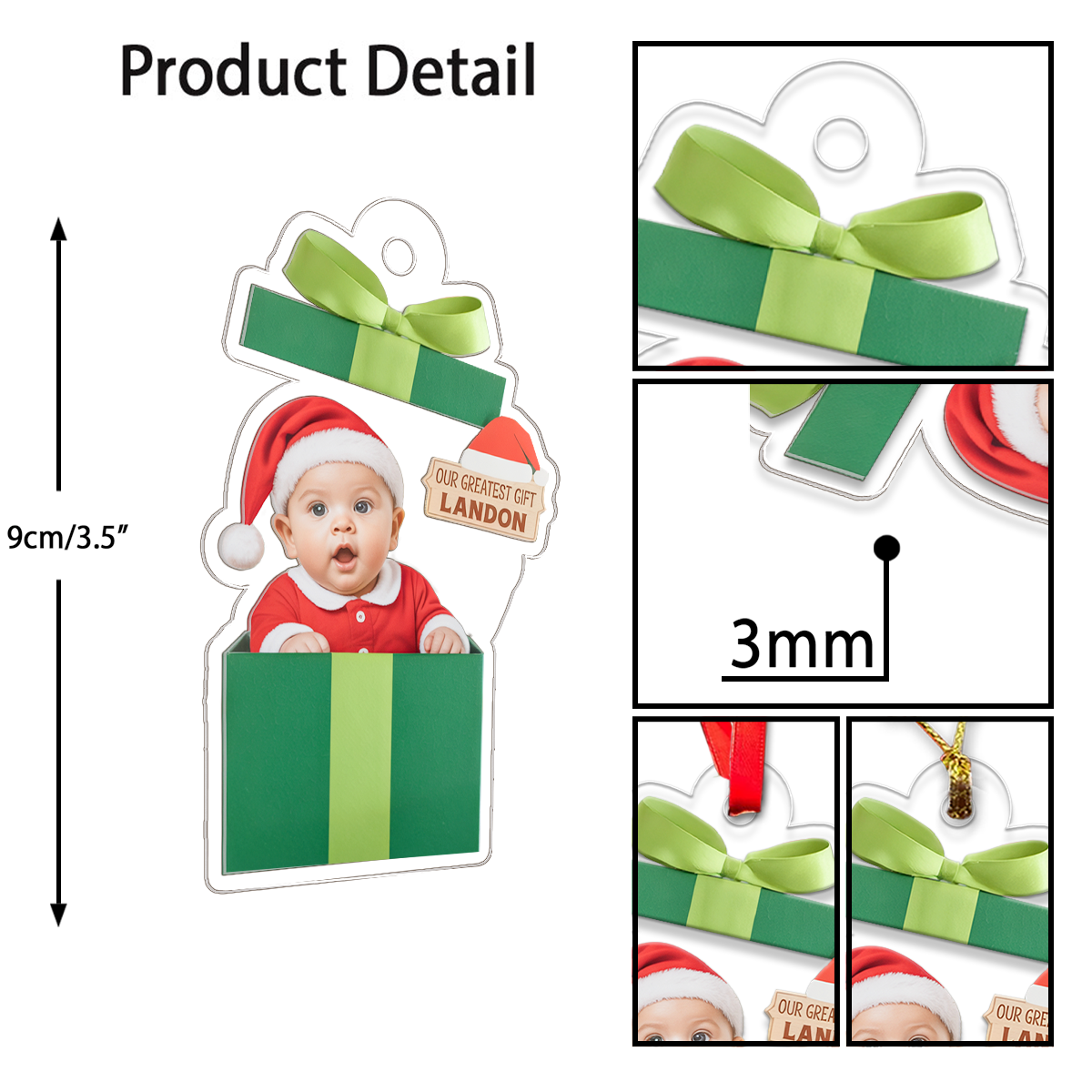 My First Christmas - Personalized Custom Upload Photo Ornament