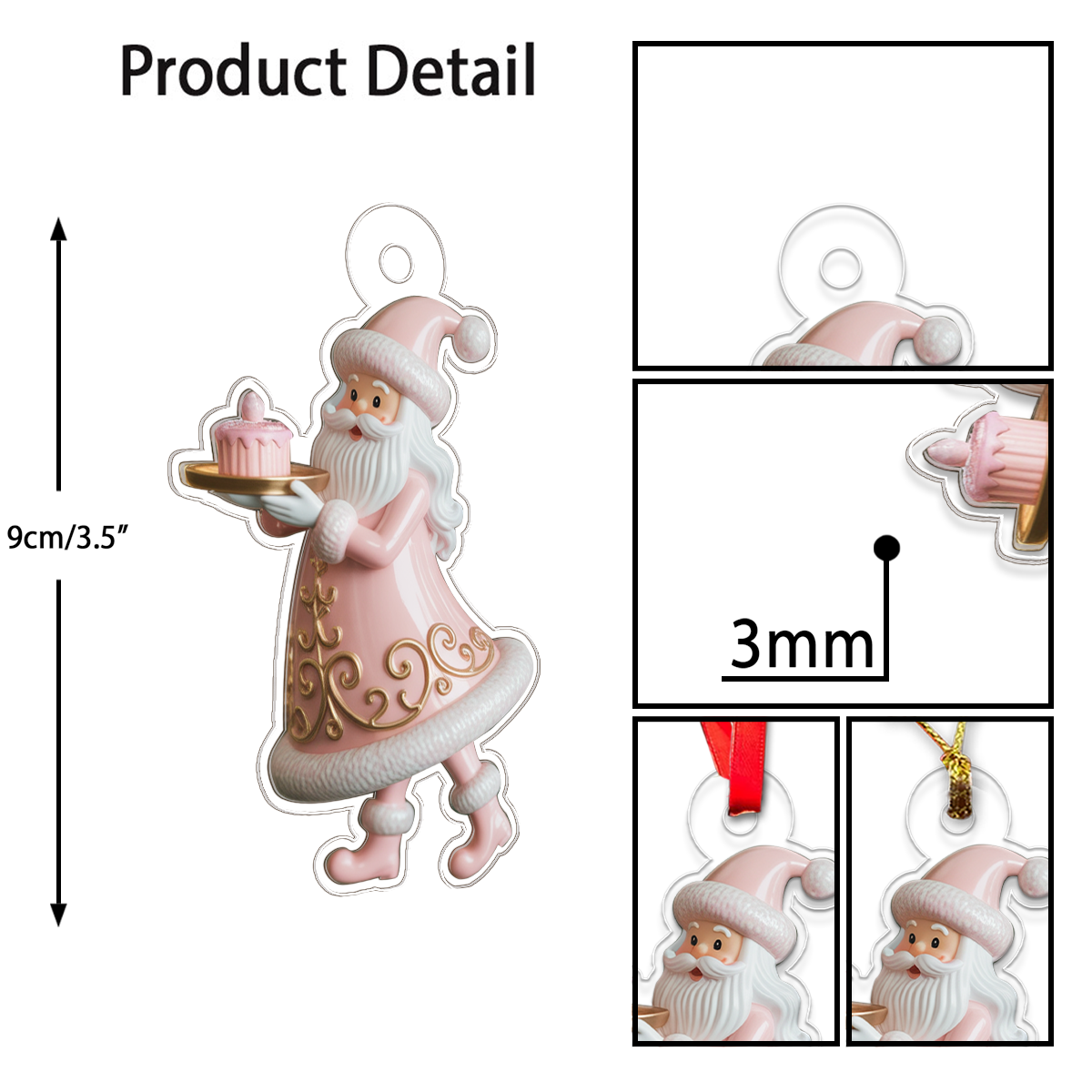 Custom Name Santa Claus Macaron Acrylic Ornament Christmas Gift