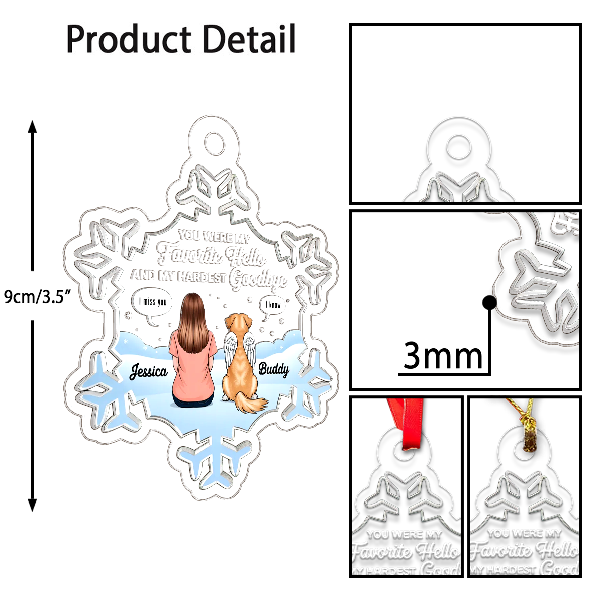 Personalized Pet Christmas Memorial Sympathy Gifts For Dogs