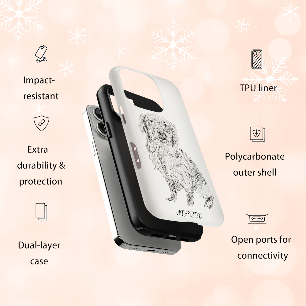 Custom Photo Pencil Sketch Dog Phone Case Gift For Dog Lovers