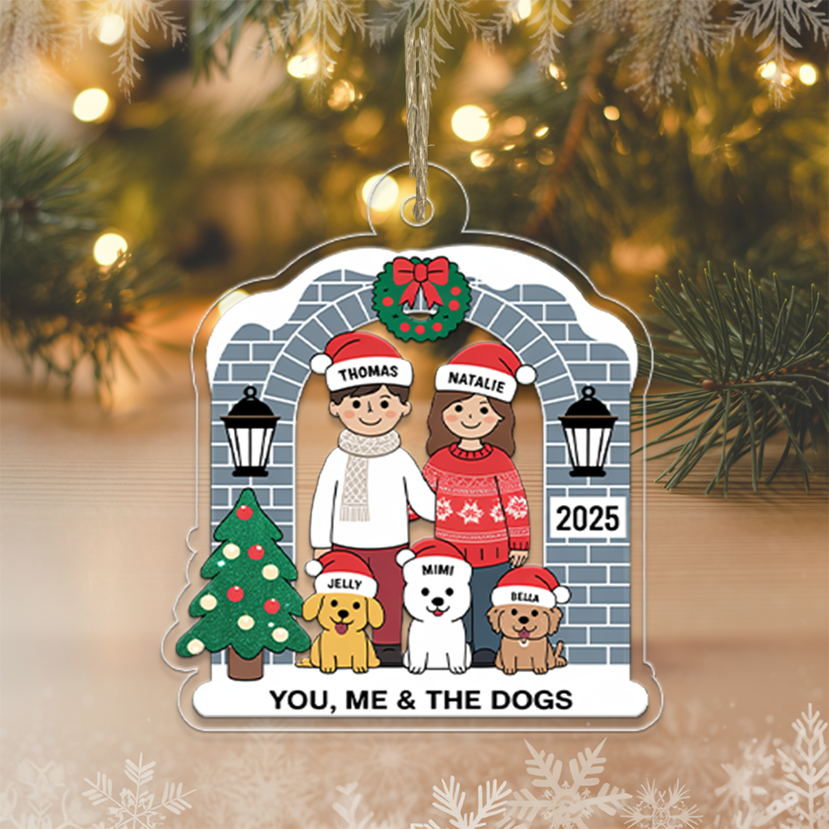 Personalized Farmhouse Couple Christmas Ornament4