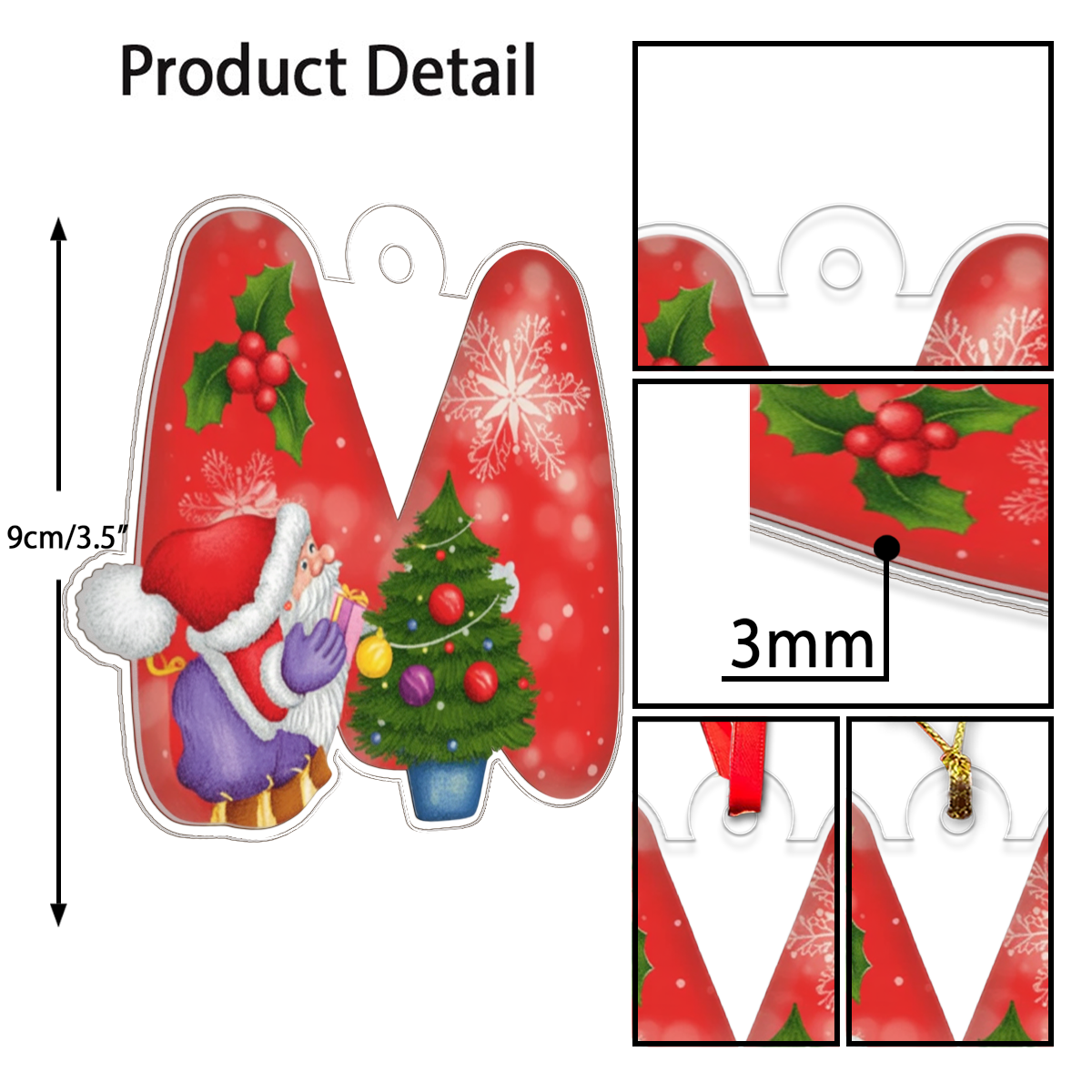 Letter M Acrylic Ornament Acrylic Ornament Christmas Gift