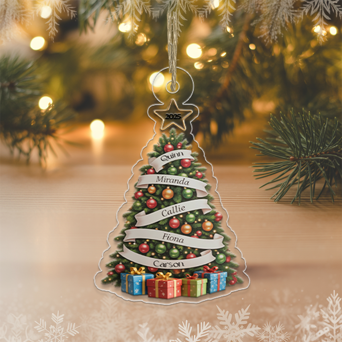 Our Family Christmas Tree, Cherished Memories - Personalized Custom Ornament - Gift for Family
