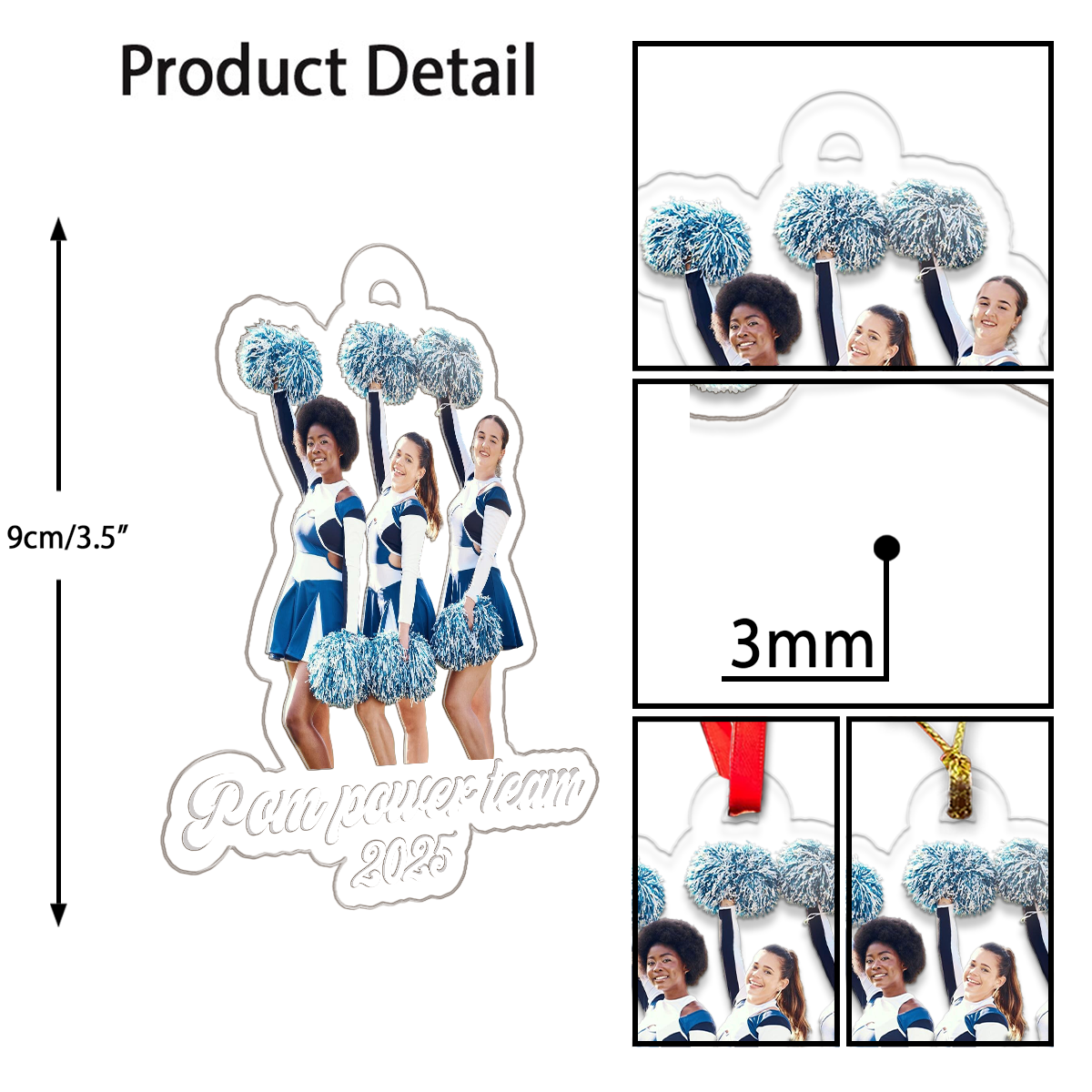 Custom Photo Cheer Team Christmas Acrylic Ornament Christmas Gift