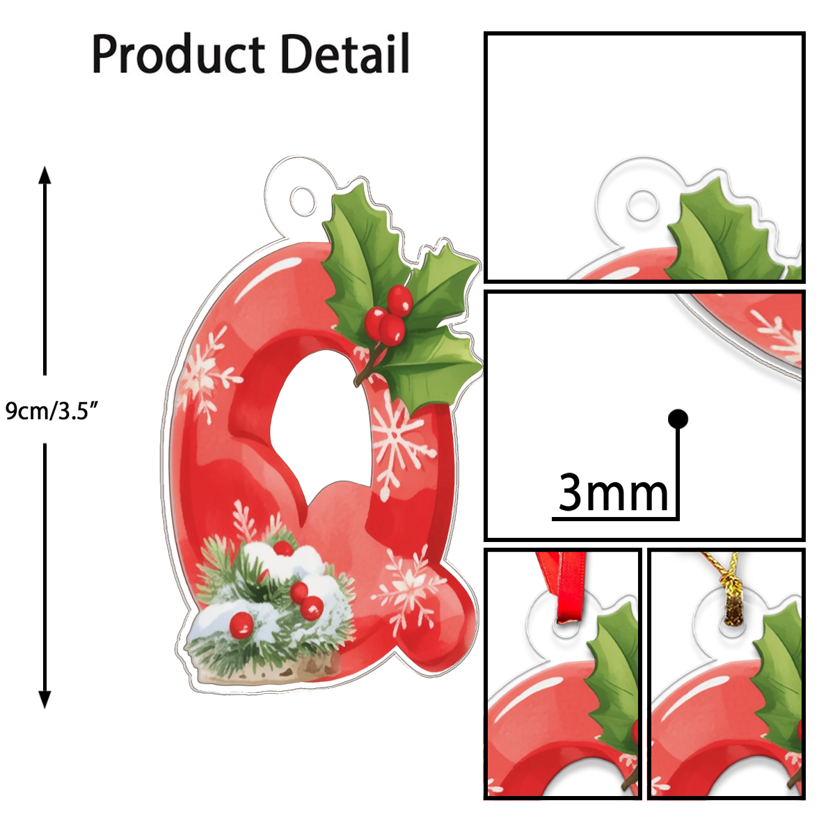 Ornament Christmas Initial Letter Q Acrylic Ornament Christmas Gift