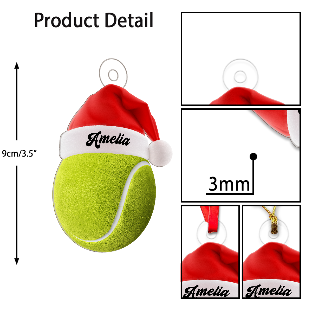 Personalized Tennis Acrylic Ornament Christmas Gift