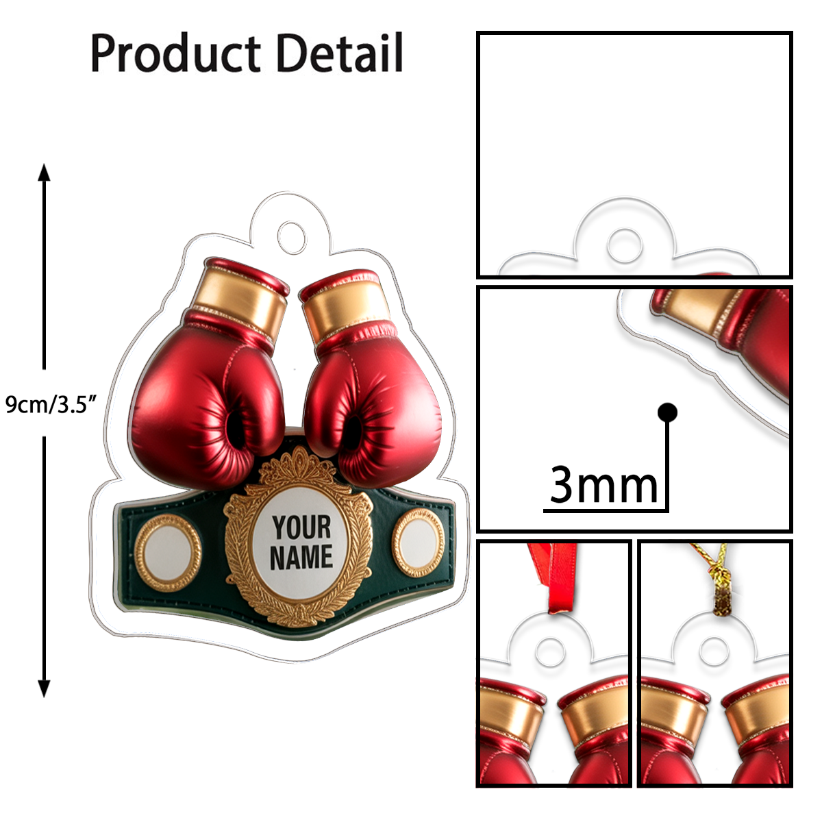 Christmas Acrylic Boxing Glove Ornament Acrylic Ornament Christmas Gift