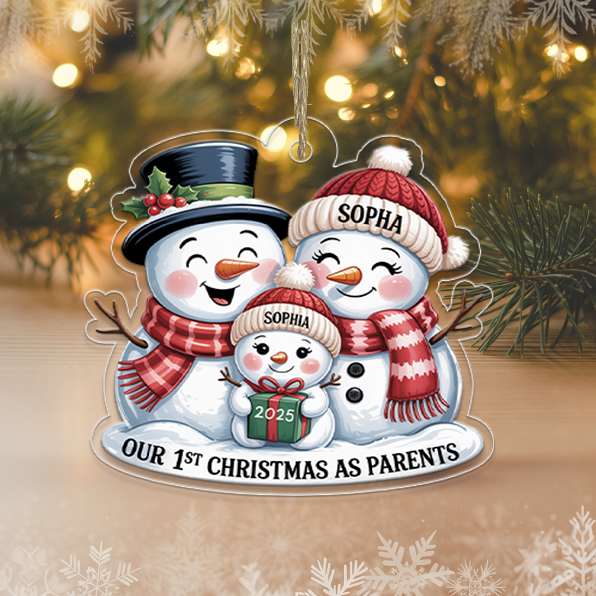 Our 1st Christmas As Parents Snowmen Ornament2