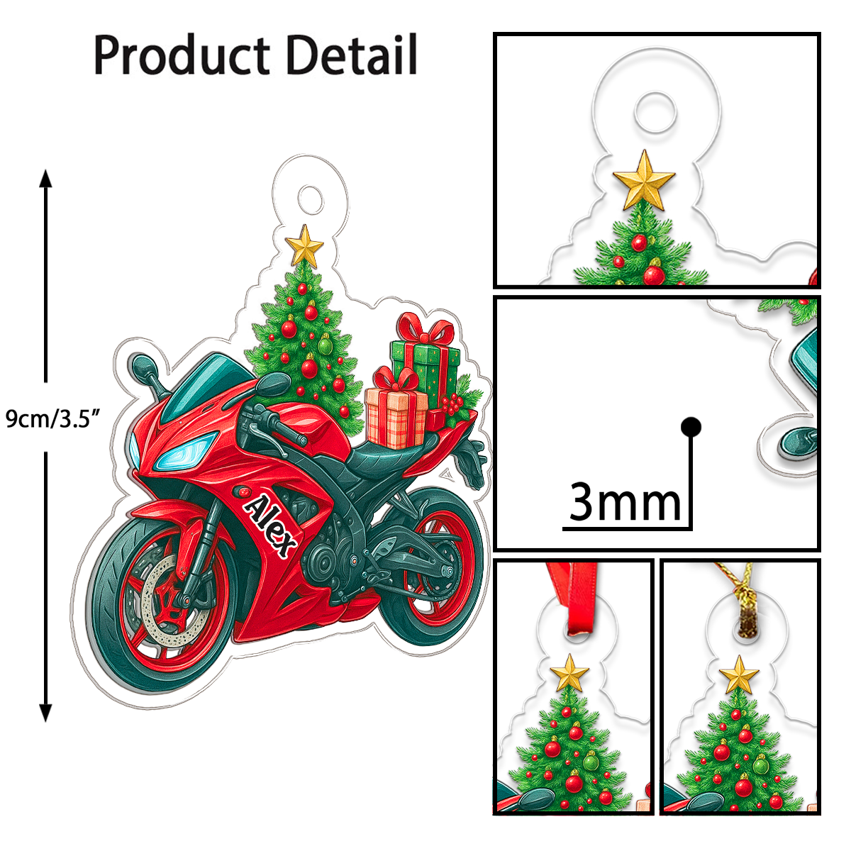 Custom Name Motorbike Xmas Tree