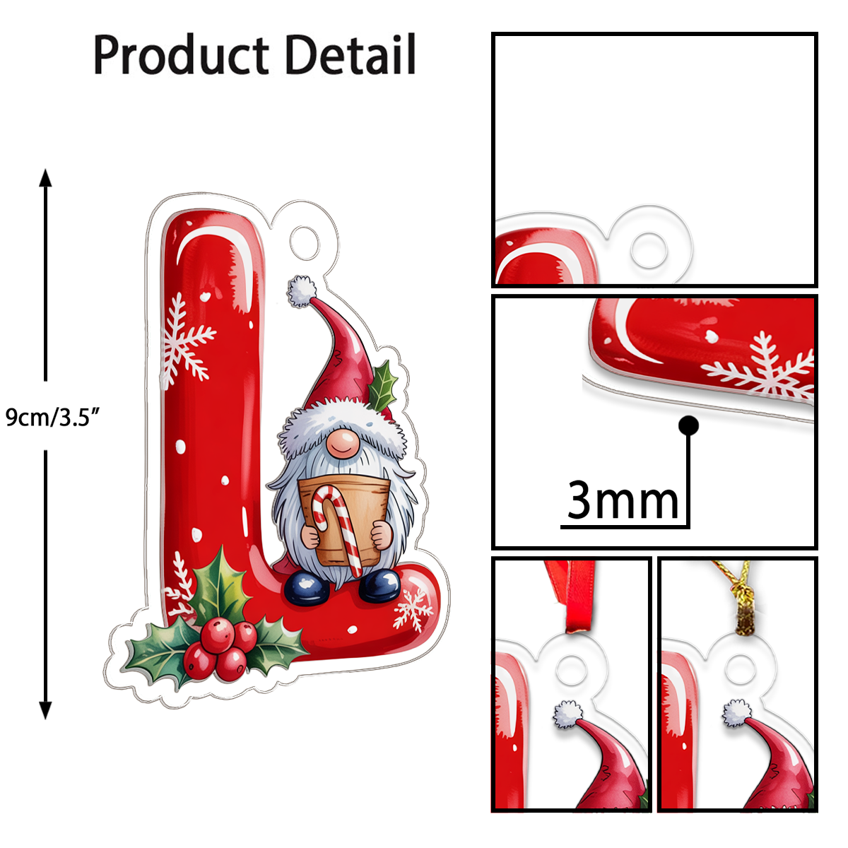 Letter L Acrylic Ornament Acrylic Ornament Christmas Gift
