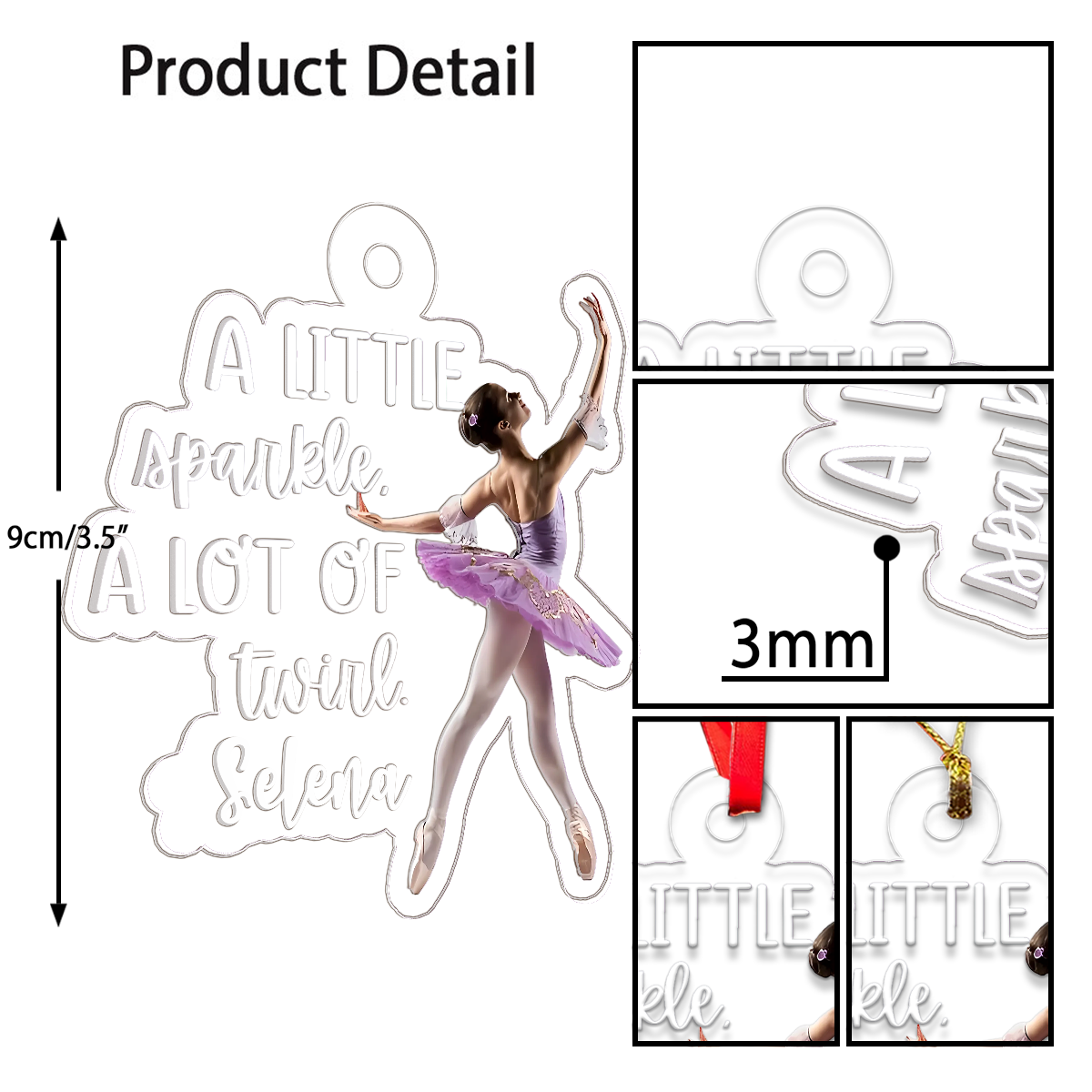 Custom Name Ballet Girl Acrylic Ornament Christmas Gift