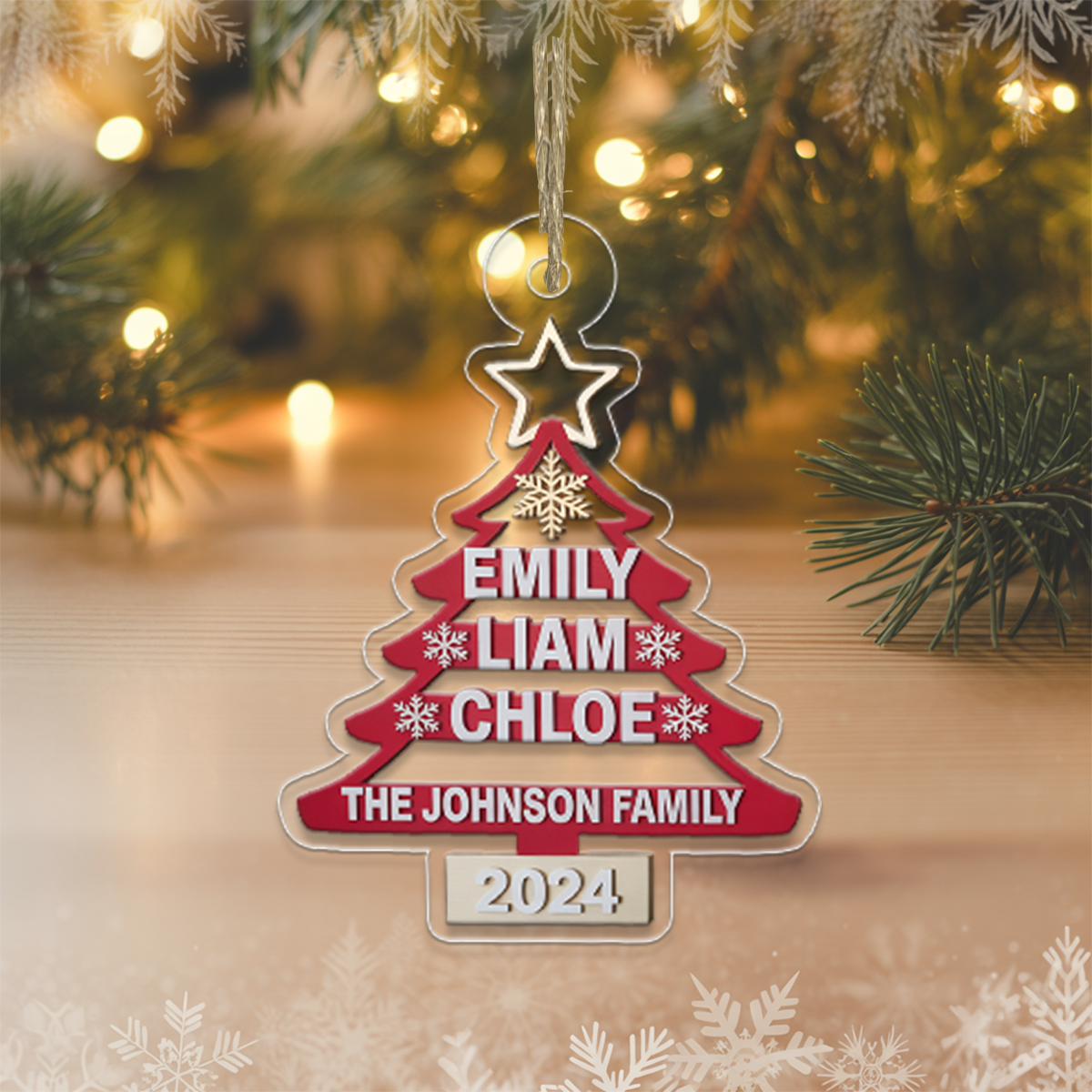 Personalized Family Acrylic Ornament