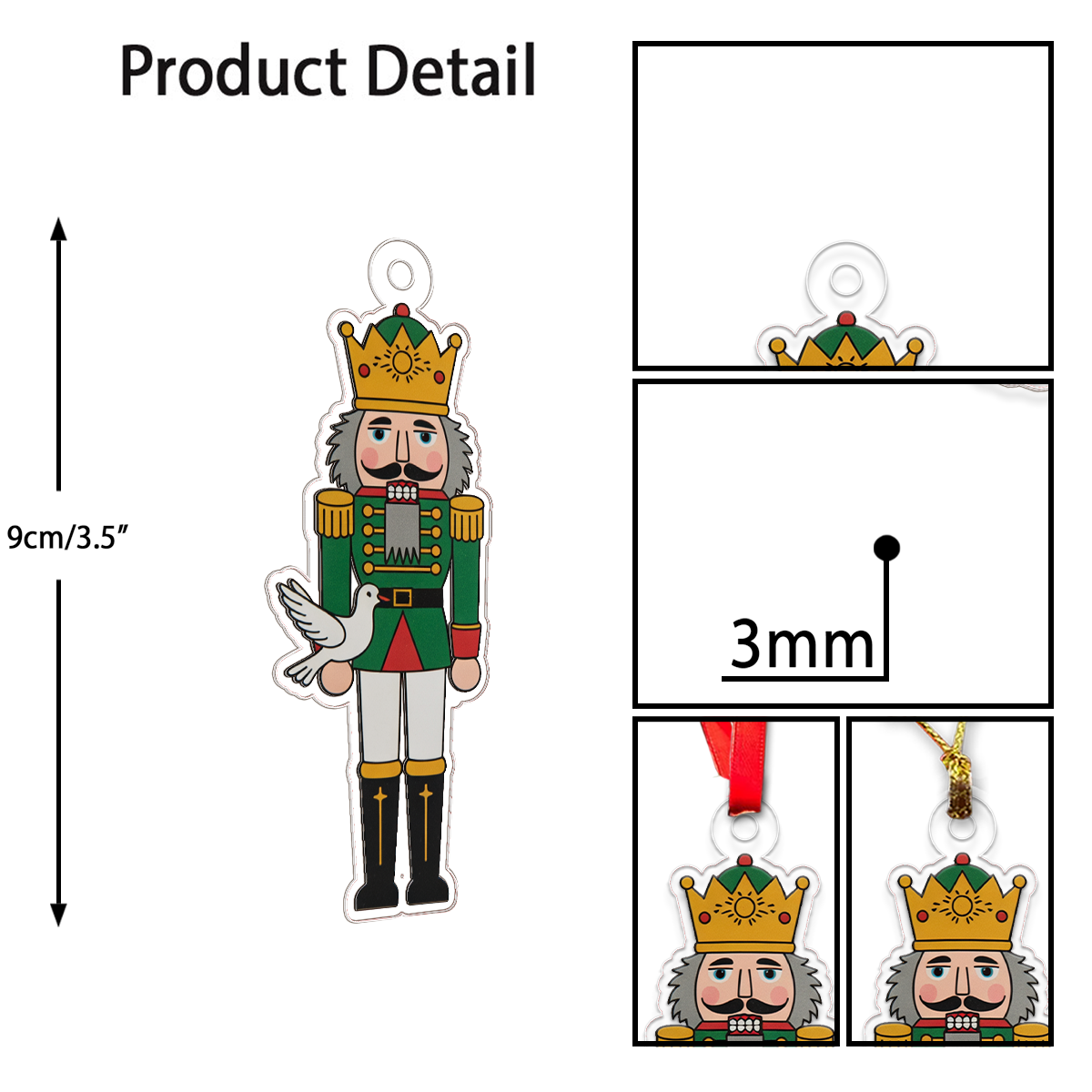 Nutcracker Dove Bird Acrylic Ornament Christmas Gift