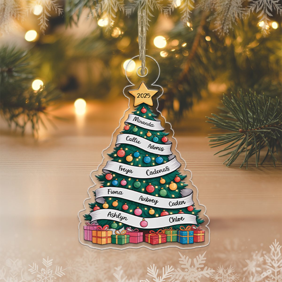 Our Family Christmas Tree, Cherished Memories - Personalized Custom Ornament - Gift for Family2