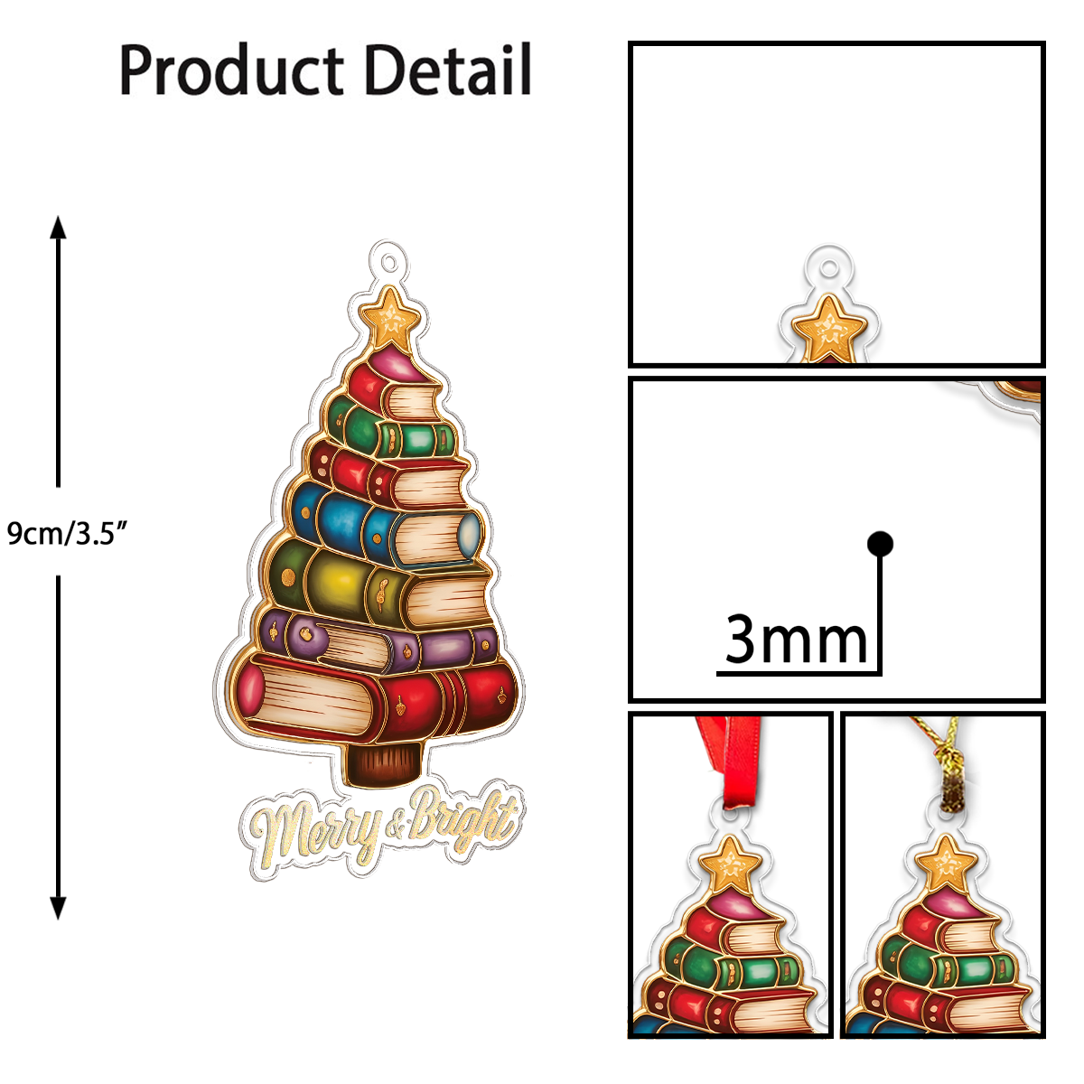 Christmas Book Tree Acrylic Ornament Christmas Gift
