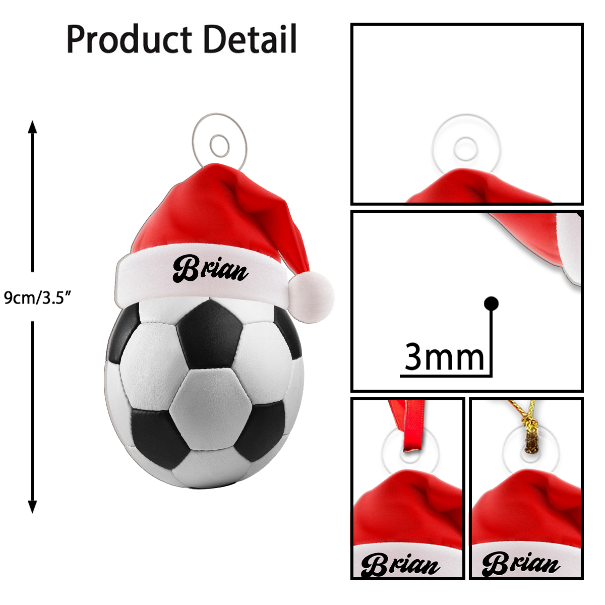 Personalized Soccer Acrylic Ornament Christmas Gift