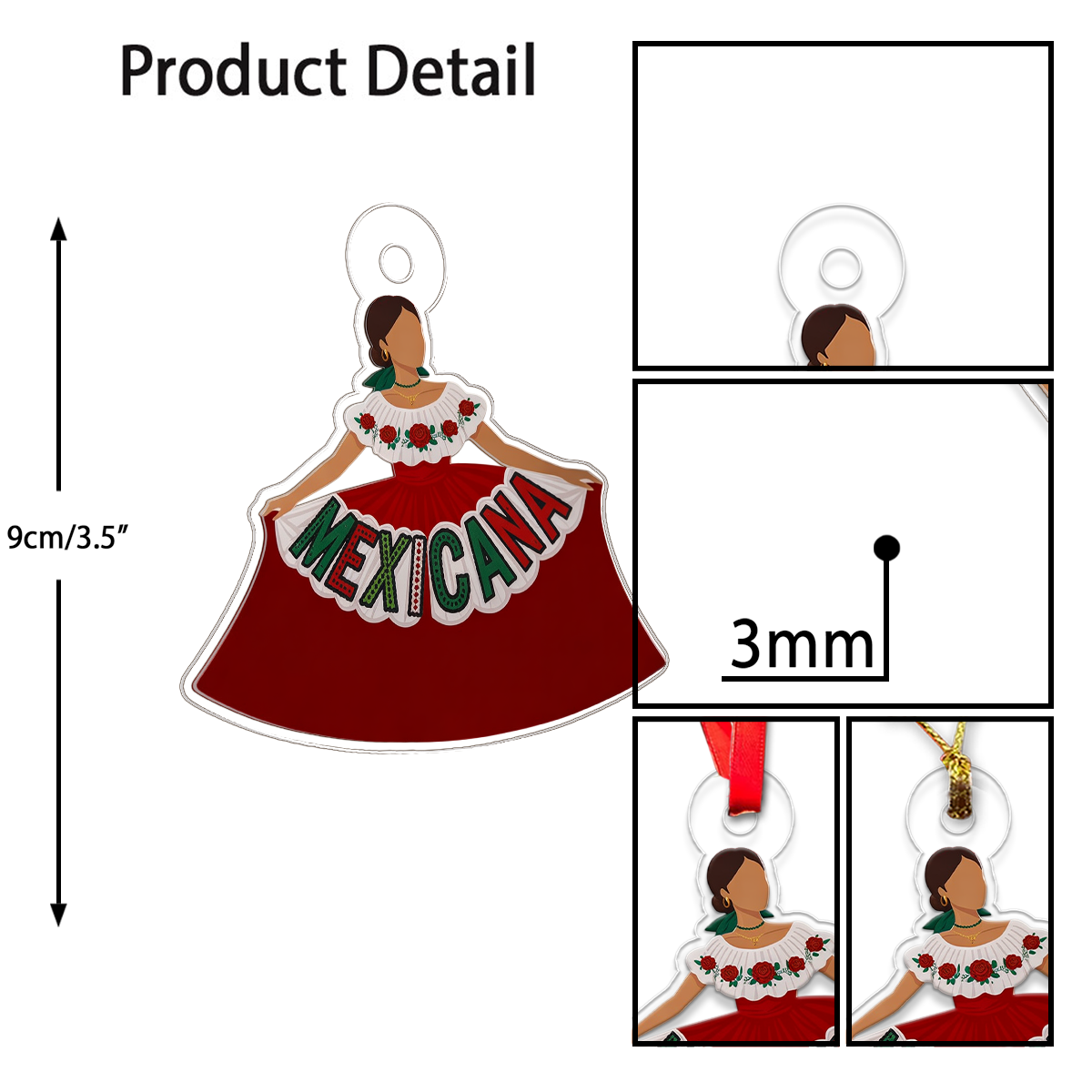 Personalized Mexicana Acrylic Ornament Christmas Gift