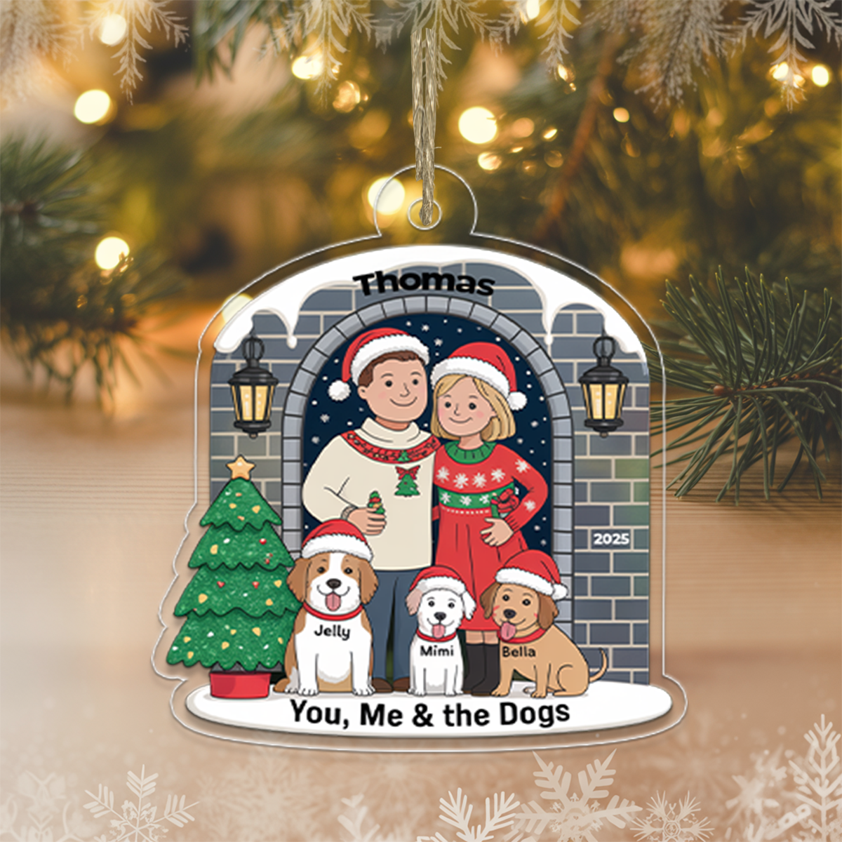 Personalized Farmhouse Couple Christmas Ornament