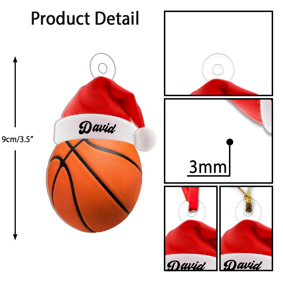 Custom Name Christmas Basketball Acrylic Ornament Christmas Gift