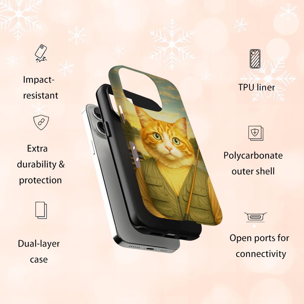 Custom Photo Fisherman Cat Phone Case