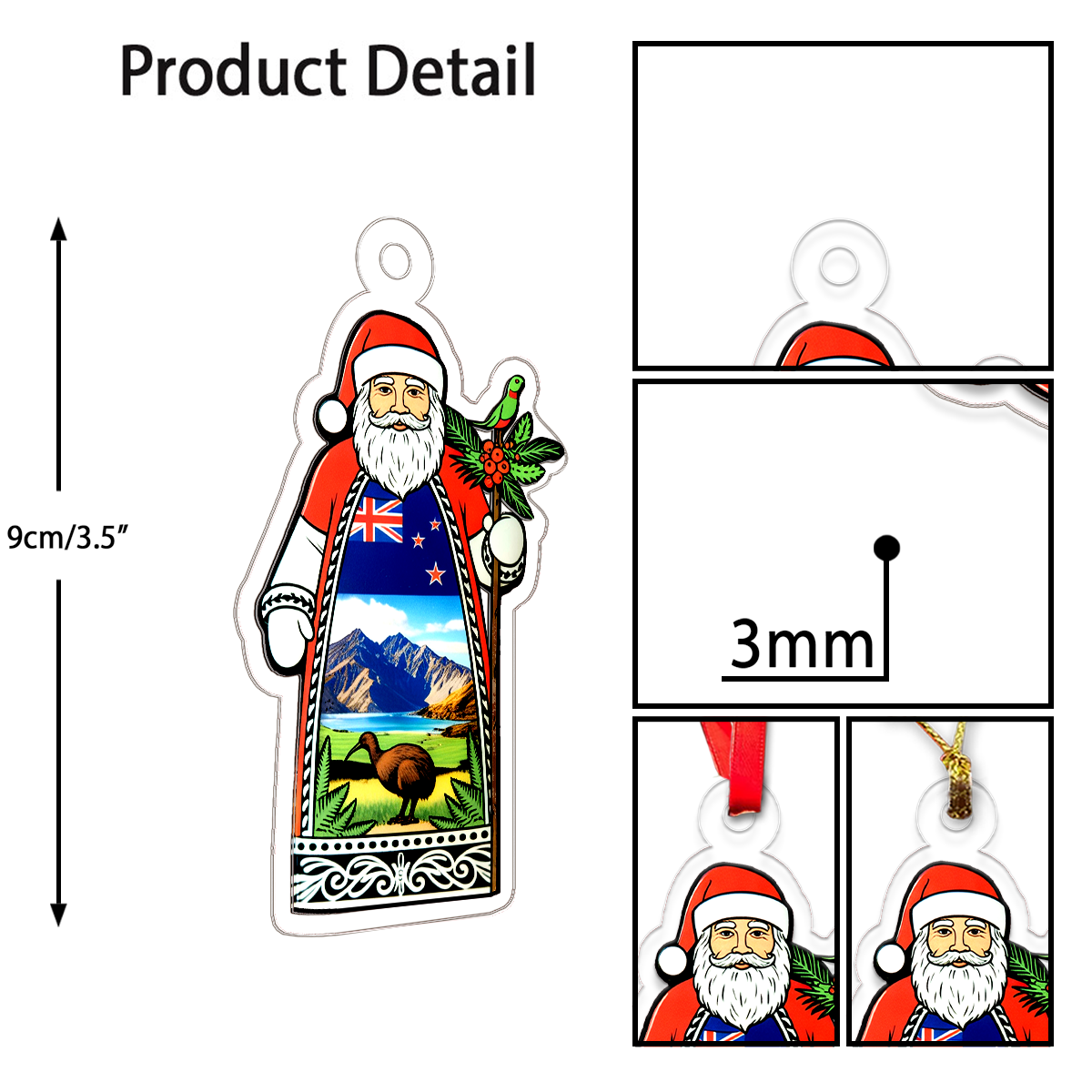 New Zealand Santa Claus Christmas Acrylic Ornament Christmas Gift