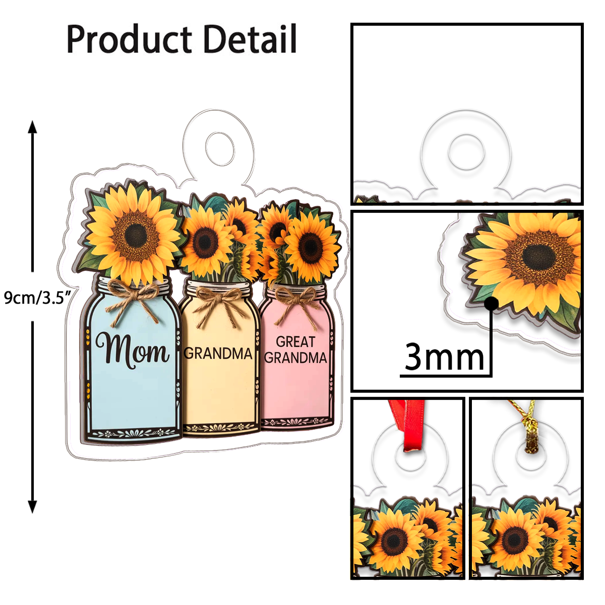 Persoanlized Flower Mason Jar Mom