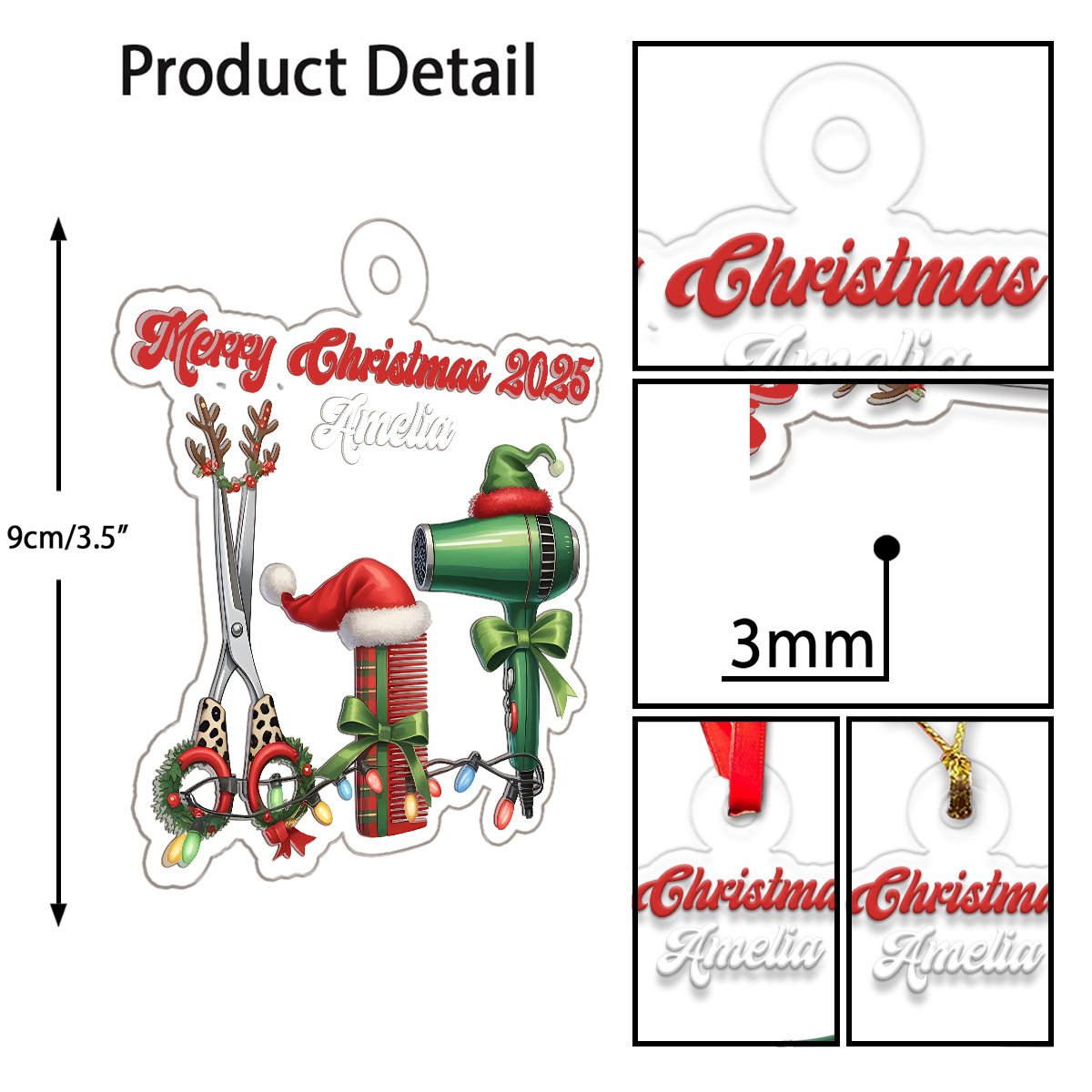 Custom Name Hair Stylist Xmas