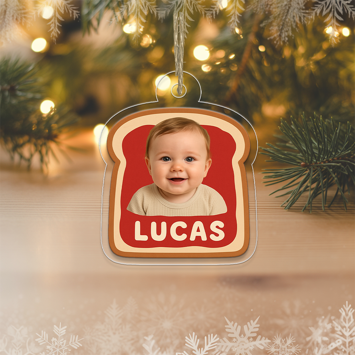 Custom Photo Baby Spread Ornament, Personalized New Baby Christmas Ornament, First Christmas Keepsake, Holiday Decoration