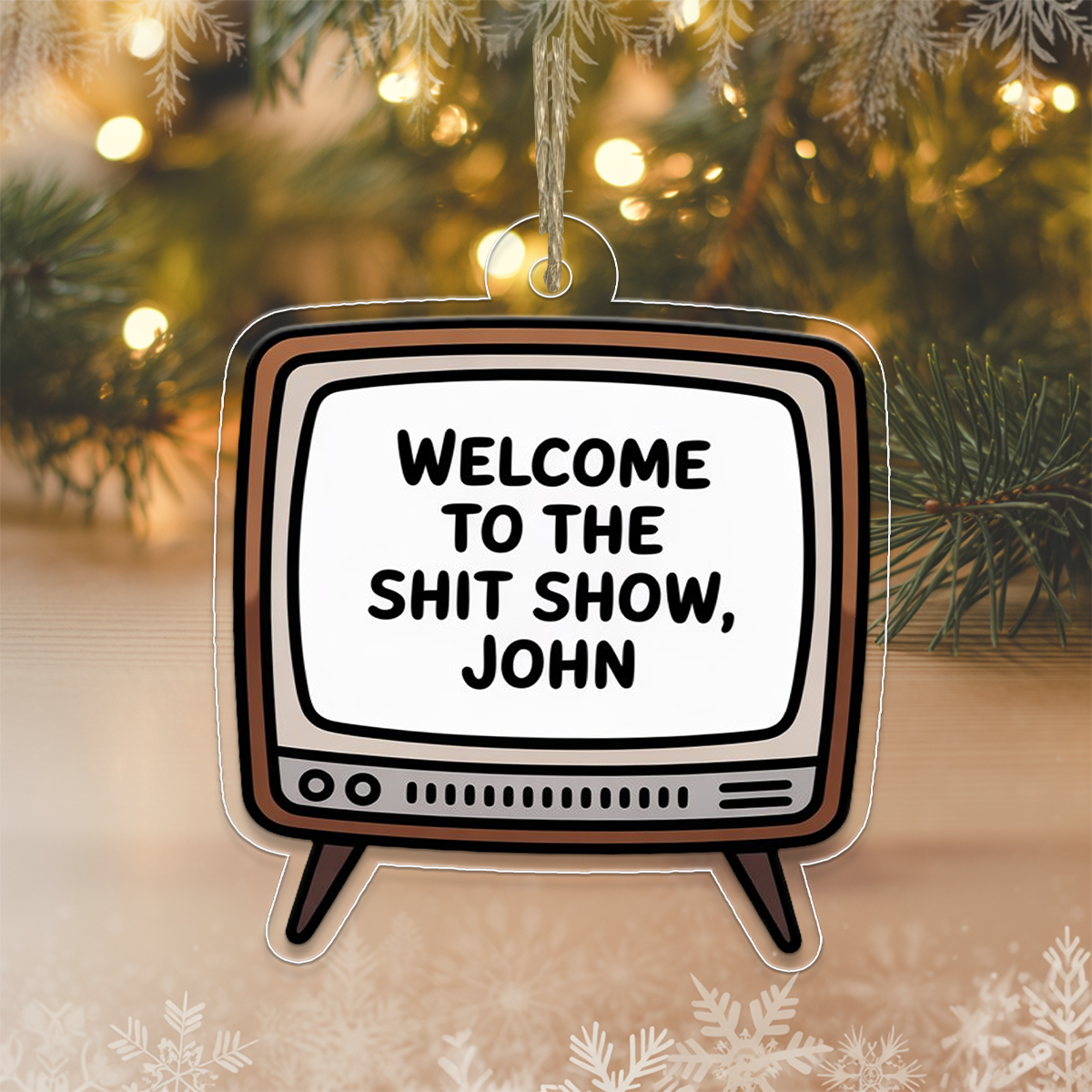 Personalized Welcome To Shjt Show Ornament, Custom Funny Christmas Ornament, Adult Humor Ornament, Gag Gift for Friend, Holiday Decoration