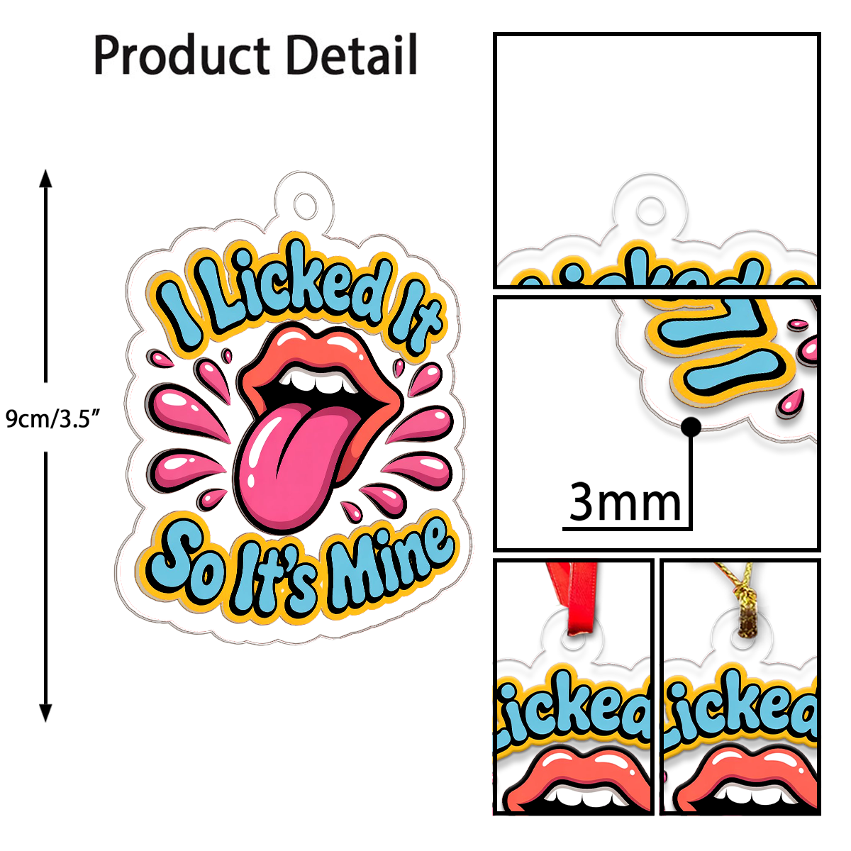 I Licked It So It's Mine Ornament, Funny Gag Gift for Friends, Christmas Decoration, Holiday Humor Keepsake
